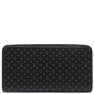 Louis Vuitton Nanogram Zippy Wallet Black Calfskin Leather Round Zipper